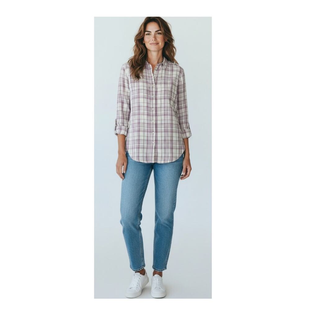 Jachs Girlfriend Plaid Flannel Shirt size L